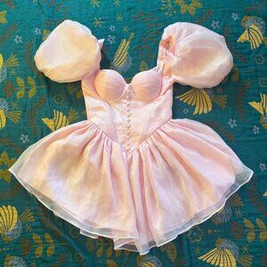 Here Comes The Sun Mini Dress in Ethereal Pink  - Adeirlina XS (Never Worn)